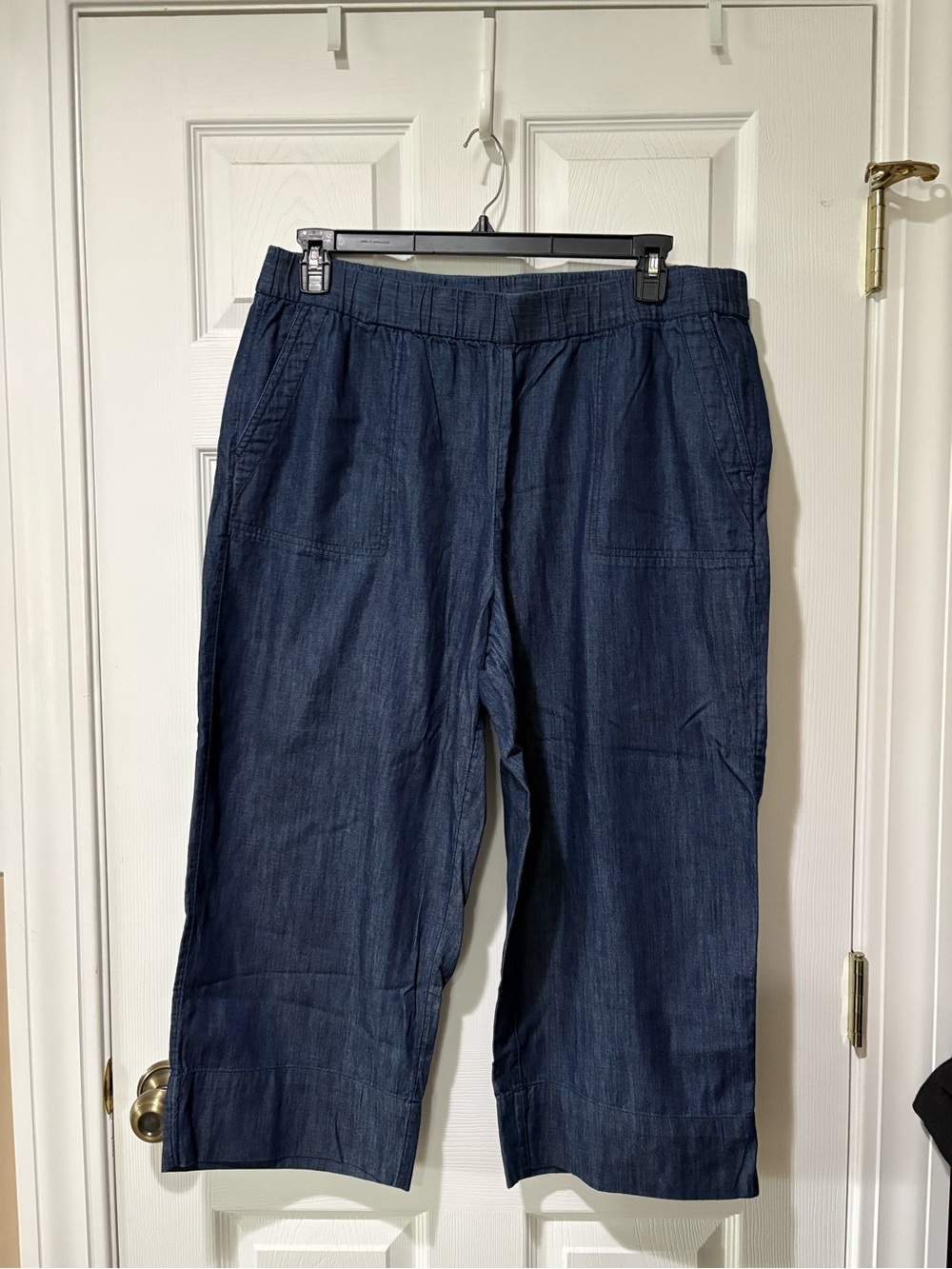Talbots Dark Navy Elastic-Waist Casual capris